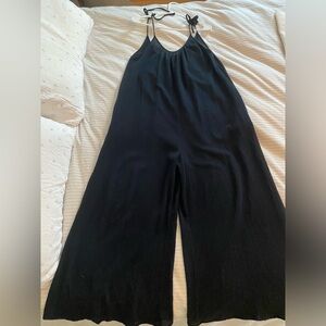 Suzie Kondi Besa Tie gauze jumpsuit BLACK